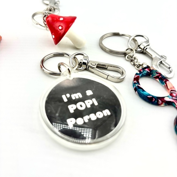 Whimsical Novelty Keychain Bundle - Lot of 5 (Dogs, Smiley, Glasses) - Picture 7 of 7